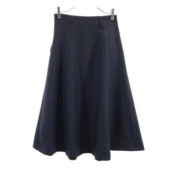 martinique マルティニーク ミモレ丈 フレアスカート 1 ブラック系 サイドジップ レディース