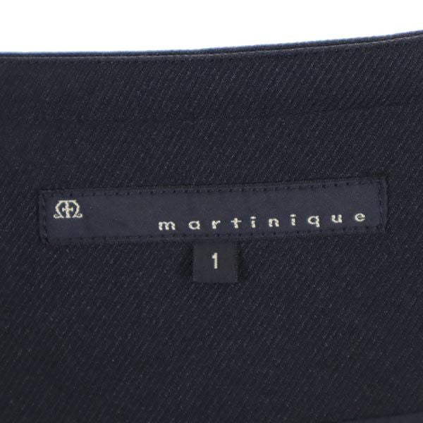 martinique マルティニーク ミモレ丈 フレアスカート 1 ブラック系 サイドジップ レディース