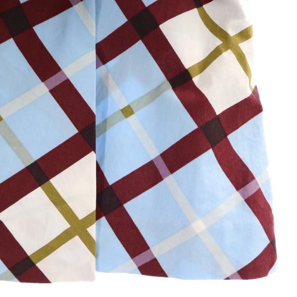 マークバイマークジェイコブス チェック柄 ミニ丈 ラップスカート 0 ブルー系 MARC BY MARC JACOBS レディース