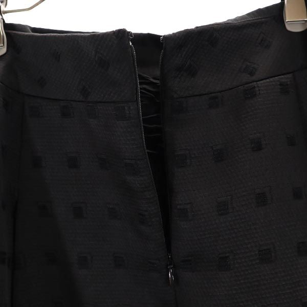 MACKINTOSH LONDON マッキントッシュロンドン 日本製 総柄 ミディ丈 スカート 48 ブラック ビッグサイズ レディース