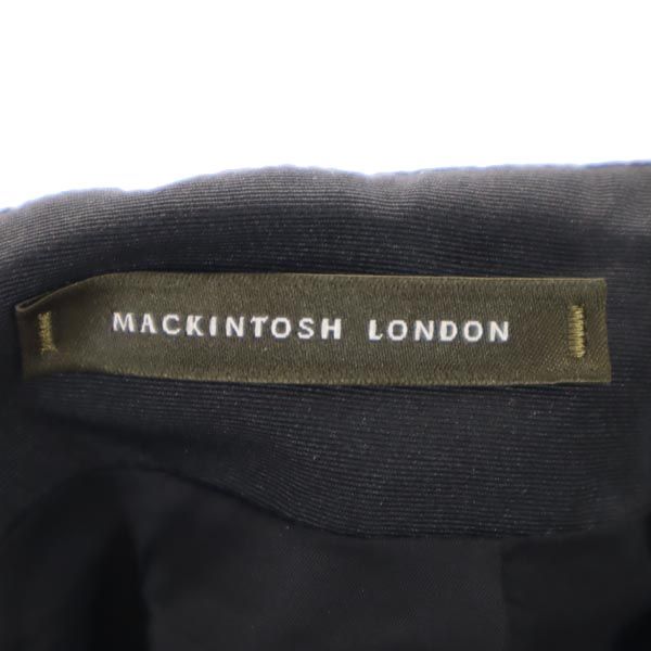 MACKINTOSH LONDON マッキントッシュロンドン 日本製 総柄 ミディ丈 スカート 48 ブラック ビッグサイズ レディース