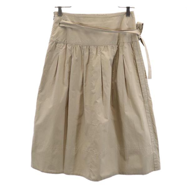 Chloe クロエ フランス製 ミディ丈 スカート 34 ベージュ系 サイドジップ レディース