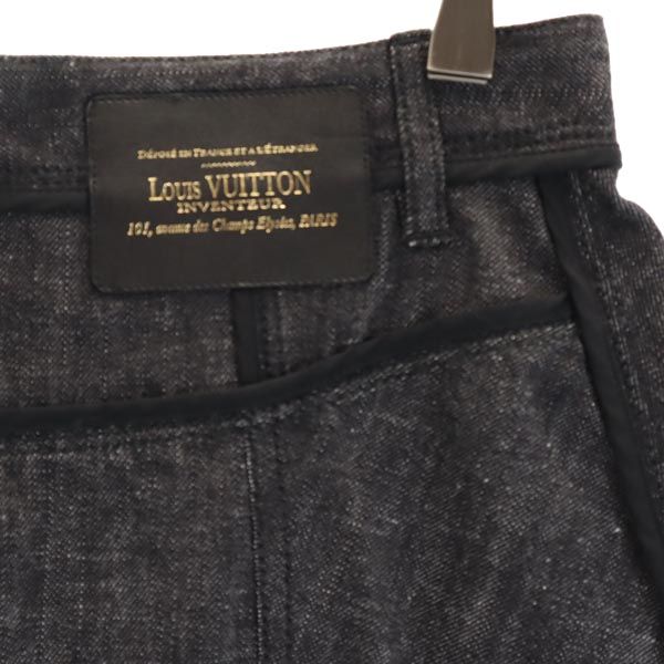 LOUIS VUITTON ルイヴィトン イタリア製 ミニ丈 デニムスカート 38 黒系 レディース