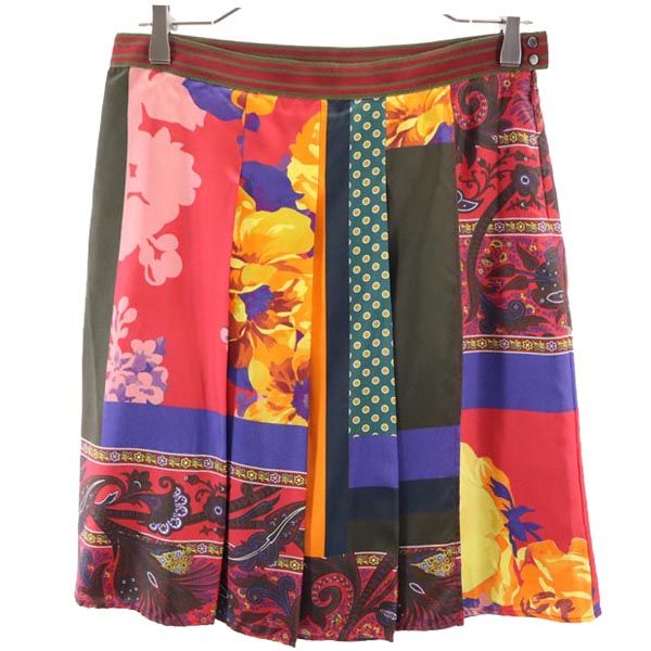 MAX MARA マックスマーラ シルク100％ 総柄 ミニ丈 ラップスカート 38 レディース