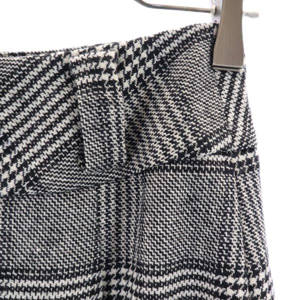 ANDREA INCONTRI アンドレアインコントリ イタリア製 ウールブレンド グレンチェック ミディ丈 スカート 38 グレー フロントボタン レディース