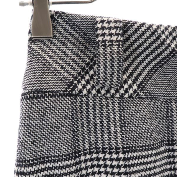 ANDREA INCONTRI アンドレアインコントリ イタリア製 ウールブレンド グレンチェック ミディ丈 スカート 38 グレー フロントボタン レディース