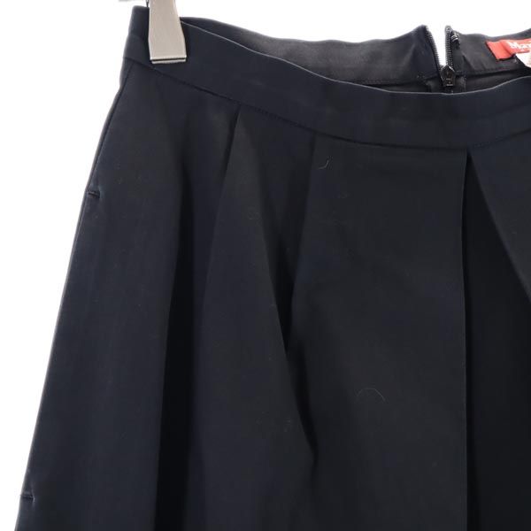 MAX MARA マックスマーラ ミニ丈 プリーツスカート 38 ブラック系 バックジップ レディース