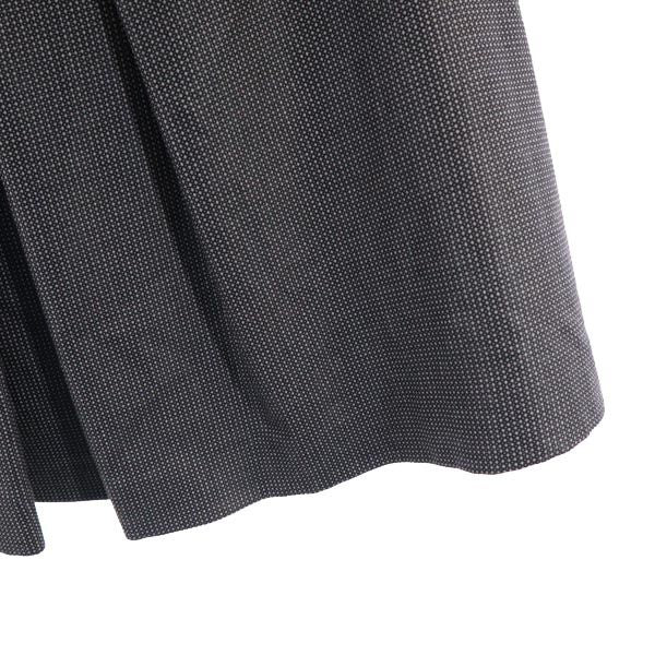 Emporio Armani エンポリオアルマーニ 総柄 ミニ丈 ウエストリボン スカート USA6 グレー系 サイドジップ レディース