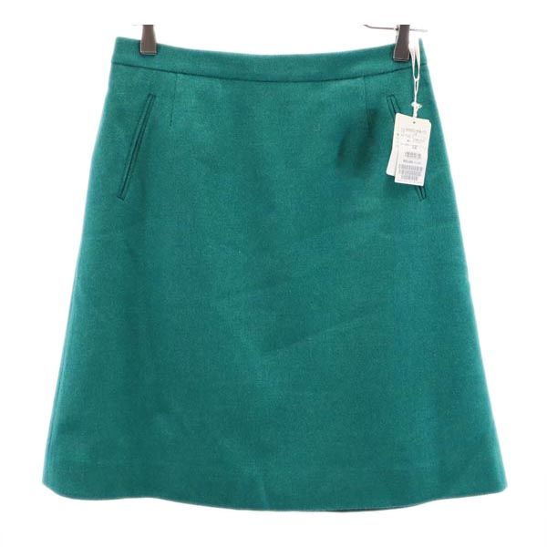 未使用 MACKINTOSH PHILOSOPHY マッキントッシュフィロソフィー ウール100％ ミニ丈 スカート 38 グリーン 三陽商会 レディース