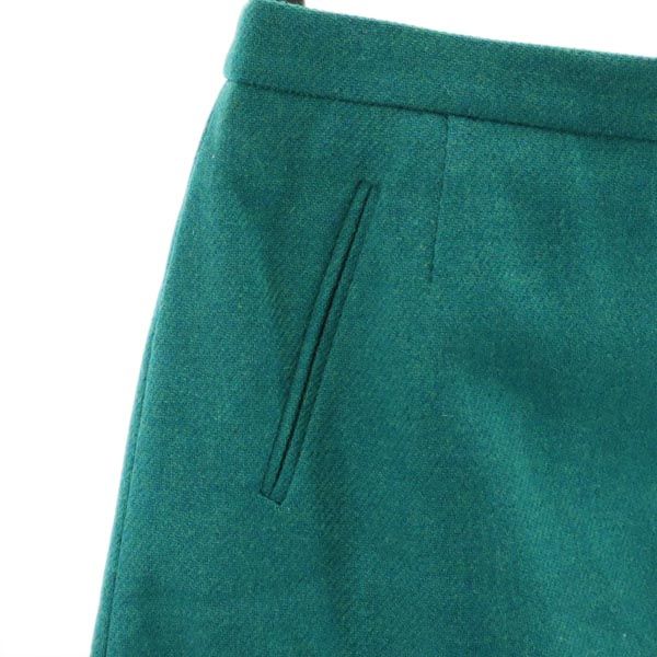 未使用 MACKINTOSH PHILOSOPHY マッキントッシュフィロソフィー ウール100％ ミニ丈 スカート 38 グリーン 三陽商会 レディース