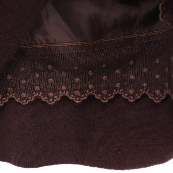 FOXEY フォクシー カシミヤ ミニスカート 40 ブラウン ウエストゴム仕様 レディース