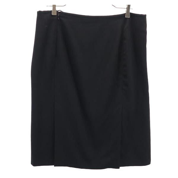 ARMANI アルマーニ イタリア製 ミディ丈 スカート 46 ブラック レディース