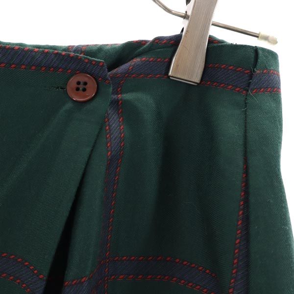 CHARTER CLUB チャータークラブ 90s オールド 総柄 ロング丈 ラップスカート 8 グリーン レディース