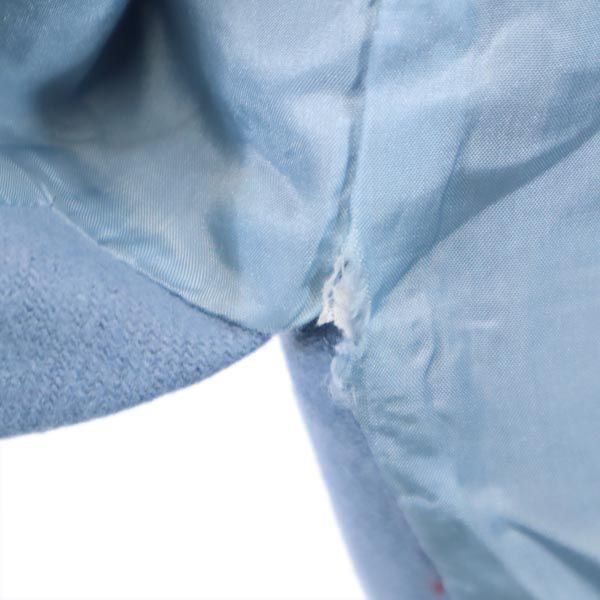 mila schon ミラショーン イタリア製 ウールブレンド 花刺繍 ミディ丈 スカート 40 ブルー系 バックジップ レディース