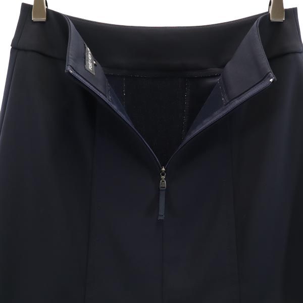 FOXEY NEW YORK フォクシー ニューヨーク 日本製 ミニ丈 スカート 40 ネイビー サイドジップ レディース