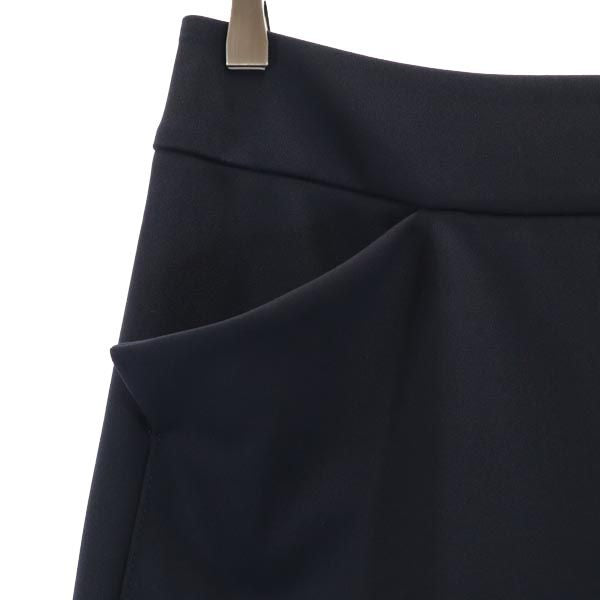 FOXEY NEW YORK フォクシー ニューヨーク 日本製 ミニ丈 スカート 40 ネイビー サイドジップ レディース