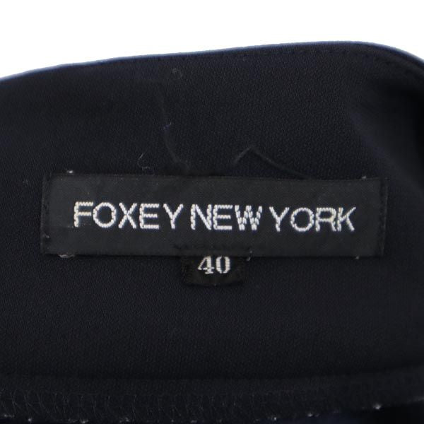 FOXEY NEW YORK フォクシー ニューヨーク 日本製 ミニ丈 スカート 40 ネイビー サイドジップ レディース