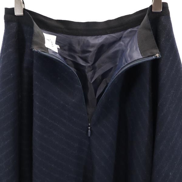 LANVIN ランバン 日本製 ミニ丈 フレアスカート 36 濃紺 レディース