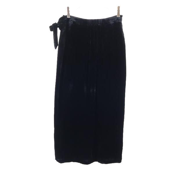 PUBLIC TOKYO パブリックトウキョウ シルクブレンド ベロア ロングスカート 1 ブラック レディース