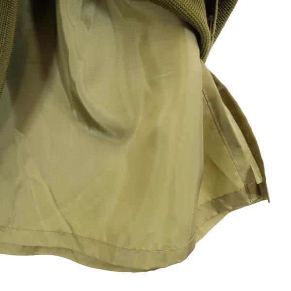 YVES SAINT LAURENT イヴサンローラン ウール100％ ミニ丈 スカート 9号 カーキ系 ウエストゴム仕様 レディース