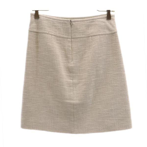 S Max Mara エスマックスマーラ ミニ丈 ツイード タイトスカート ベージュ系 バックジップ レディース