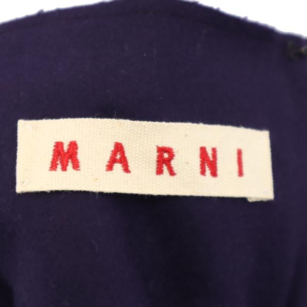 MARNI マルニ イタリア製 ウールブレンド ミニ丈 スカート 42 パープル系 バックジップ レディース