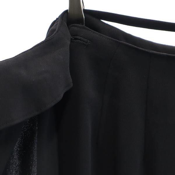 BALENCIAGA バレンシアガ 日本製 ロング丈 ラップスカート 38 ブラック系 ウエストリボン レディース