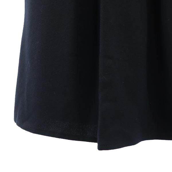 Chloe クロエ 日本製 ウール100％ ミディ丈 ギャザースカート 40 ブラック系 バックジップ レディース