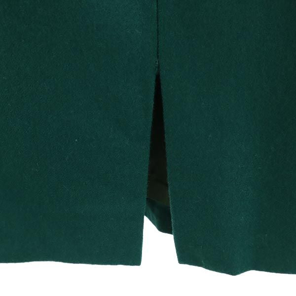 ダックス ウール100％ ミディ丈 タイトスカート 8 グリーン DAKS バックジップ レディース