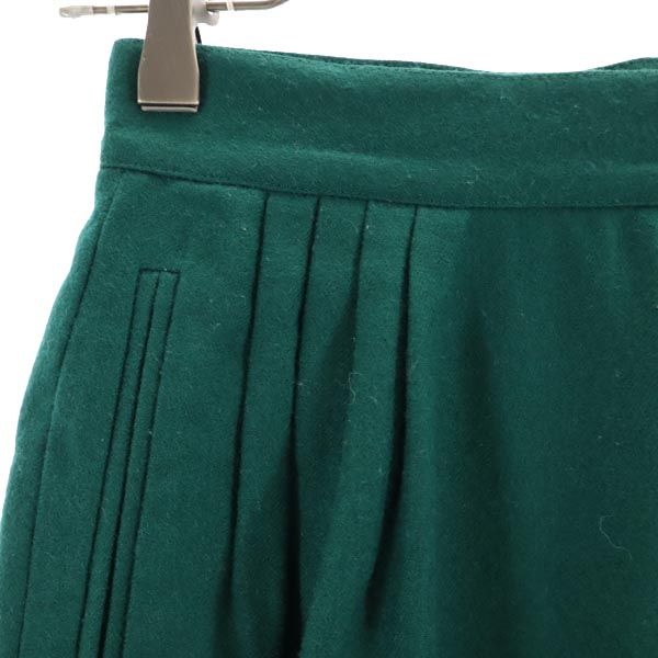ダックス ウール100％ ミディ丈 タイトスカート 8 グリーン DAKS バックジップ レディース