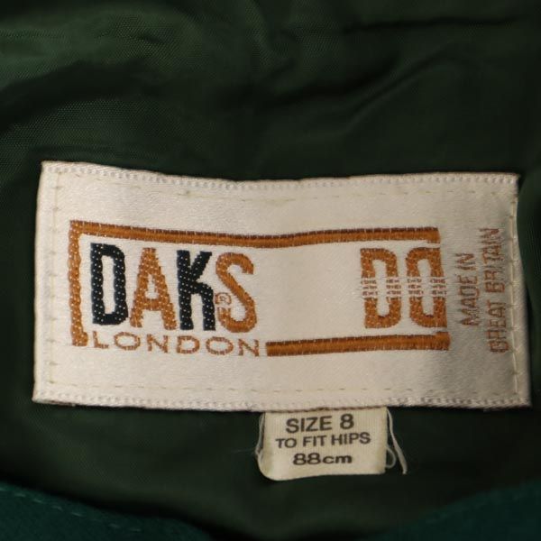 ダックス ウール100％ ミディ丈 タイトスカート 8 グリーン DAKS バックジップ レディース