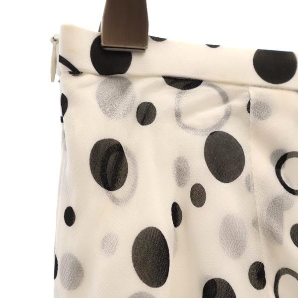 LANVIN ランバン 日本製 総柄 ロング丈 スカート 38 ホワイト系 サイドジップ レディース