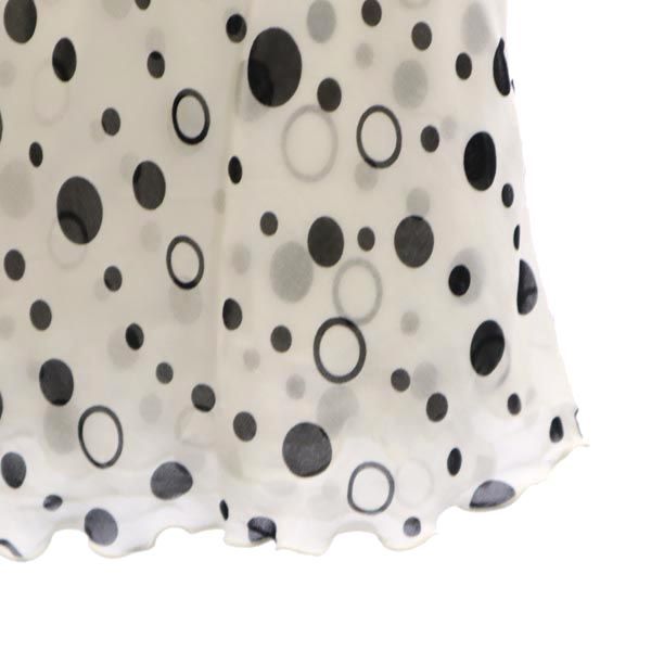 LANVIN ランバン 日本製 総柄 ロング丈 スカート 38 ホワイト系 サイドジップ レディース