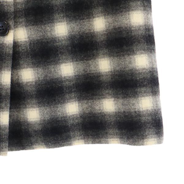 アニエスベー ウール100％ オンブレチェック ミニ丈 スカート 38 ブラック系 agnes b. レディース