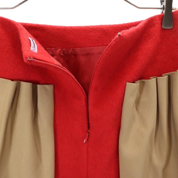 スーアンダーカバー 日本製 ウールブレンド ミニスカート 2 レッド系 SueUNDERCOVER バックジップ レディース