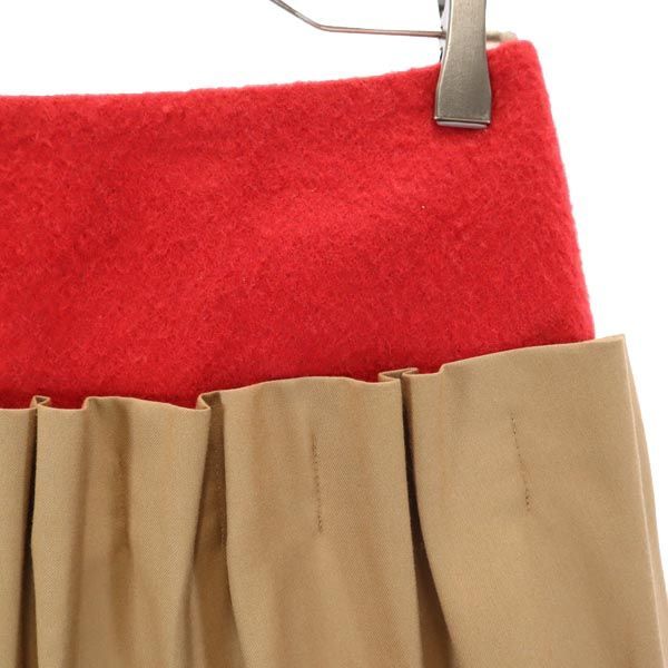 スーアンダーカバー 日本製 ウールブレンド ミニスカート 2 レッド系 SueUNDERCOVER バックジップ レディース