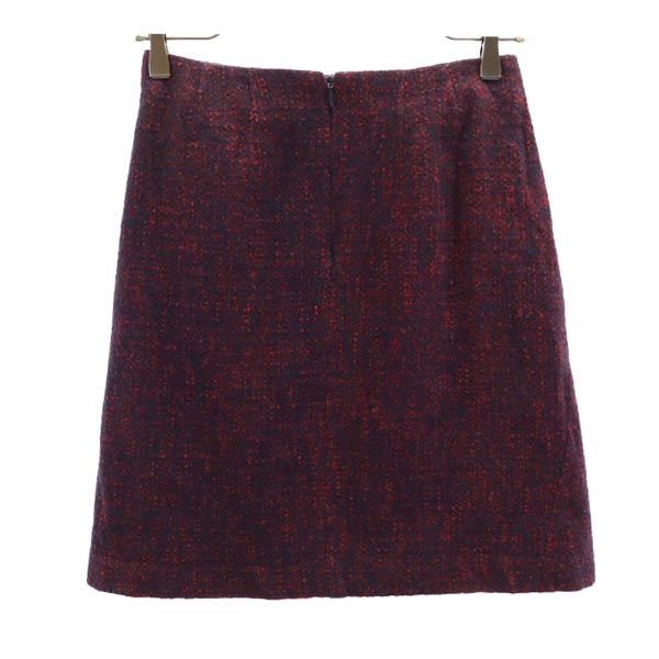 MACKINTOSH PHILOSOPHY マッキントッシュフィロソフィー 三陽商会 ミニ丈 ツイード タイトスカート 36 レッド系 レディース