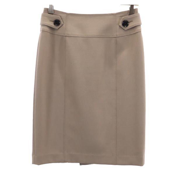 BURBERRY バーバリー 日本製 三陽商会 ミニ丈 タイトスカート 38 モカ バックジップ レディース