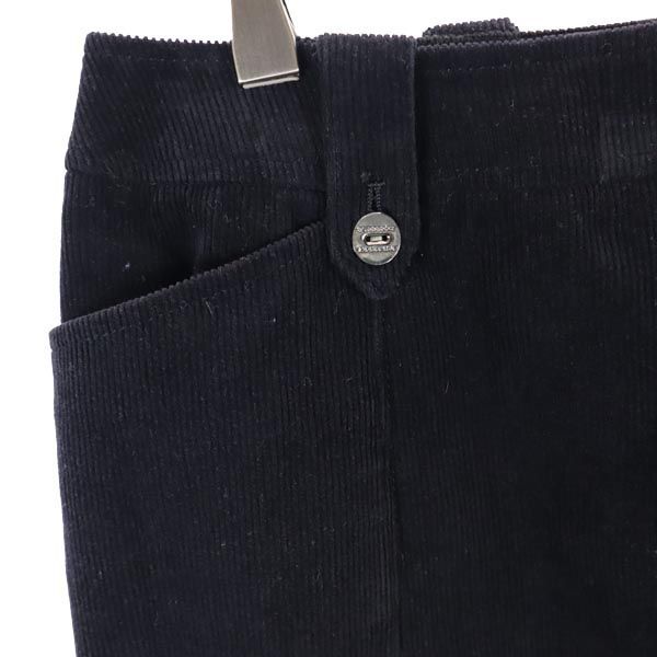 バーバリー 三陽商会 ロング丈 コーデュロイ スカート 15 ブラック系 BURBERRY バックジップ レディース