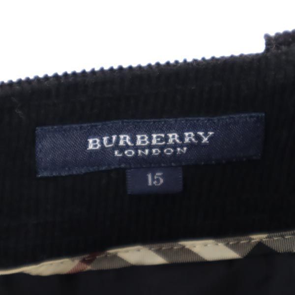 バーバリー 三陽商会 ロング丈 コーデュロイ スカート 15 ブラック系 BURBERRY バックジップ レディース