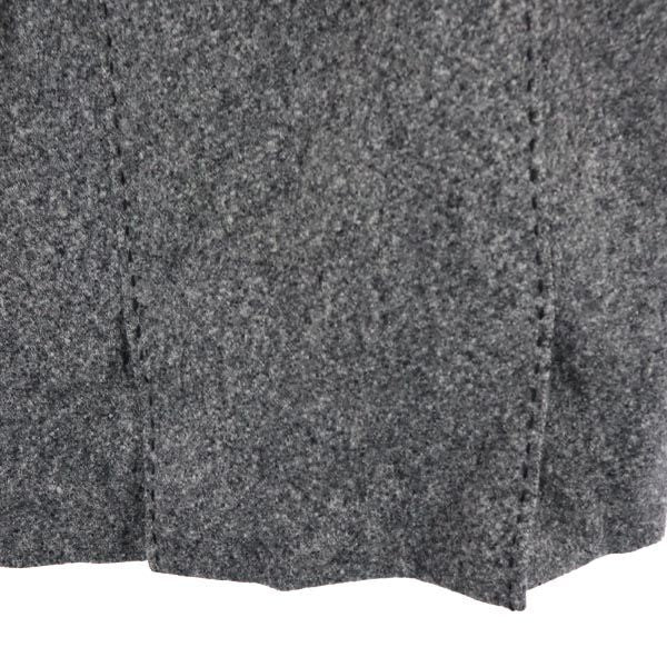 LANVIN ランバン ウール100% ミディ丈 タイトスカート 36 グレー系 サイドジップ レディース