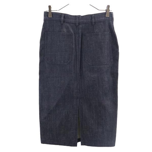 HYKE ハイク ロング丈 タイト デニムスカート 1 ネイビー レディース