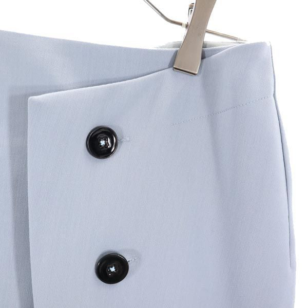 JIL SANDER ジルサンダー イタリア製 ウール100% ミディ丈 ラップスカート 32 ブルー系 レディース