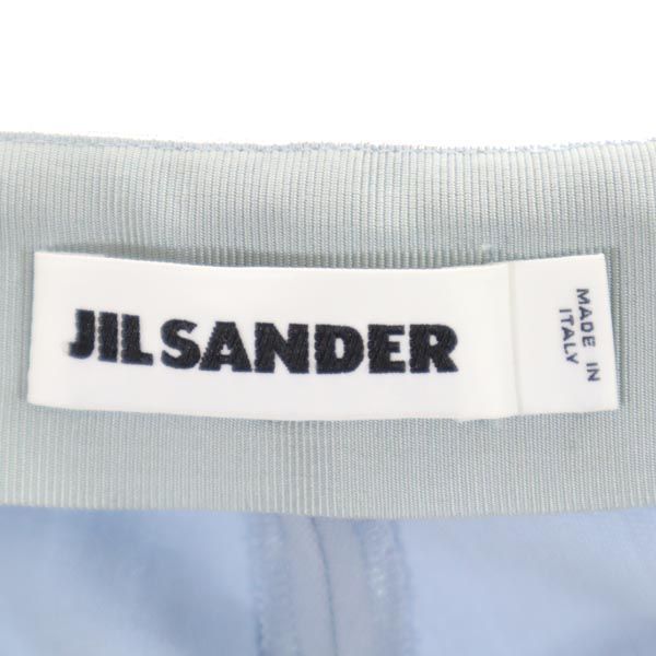 ジルサンダー イタリア製 ウール100% ミディ丈 ラップスカート 32 ブルー系 JIL SANDER レディース