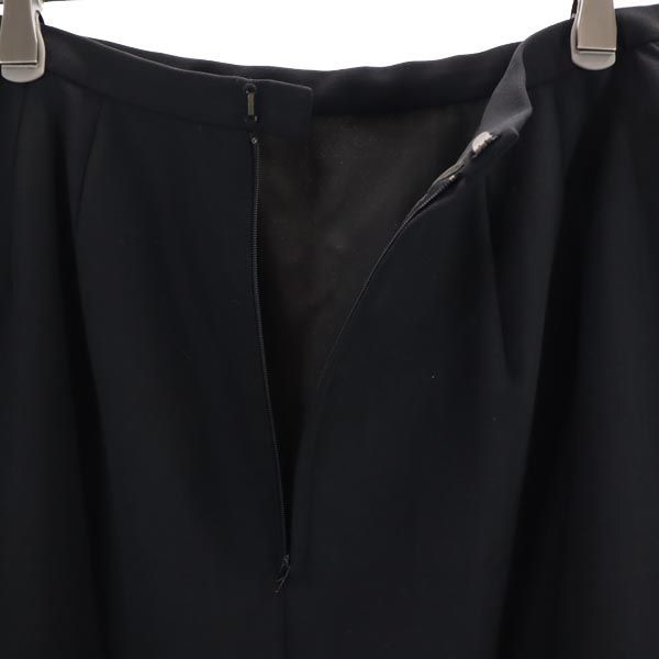 Christian Dior クリスチャンディオール ウール100% ミディ丈 タイトスカート 11 ブラック系 バックジップ レディース