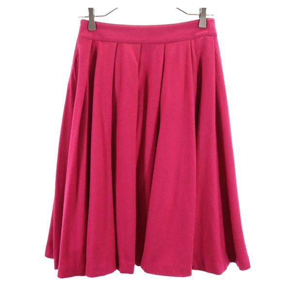 BLUE LABEL CRESTBRIDGE ブルーレーベルクレストブリッジ 三陽商会 日本製 ミディ丈 ウール プリーツスカート 38 ピンク系 レディース