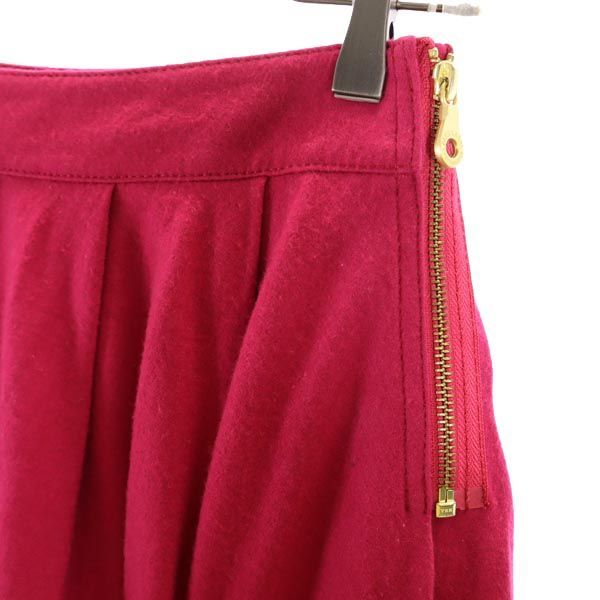 BLUE LABEL CRESTBRIDGE ブルーレーベルクレストブリッジ 三陽商会 日本製 ミディ丈 ウール プリーツスカート 38 ピンク系 レディース