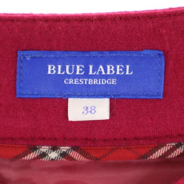 BLUE LABEL CRESTBRIDGE ブルーレーベルクレストブリッジ 三陽商会 日本製 ミディ丈 ウール プリーツスカート 38 ピンク系 レディース
