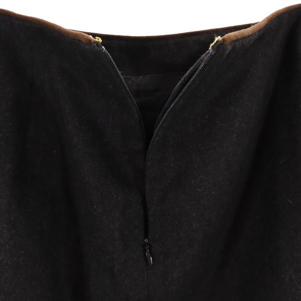 RALPH LAUREN ラルフローレン USA製 ウールブレンド ロング丈 タイトスカート 4 ブラック系 バックジップ レディース