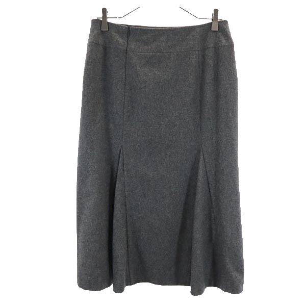 MAX MARA マックスマーラ ウールブレンド ロングスカート 42 グレー系 バックジップ レディース